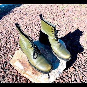 Rare Vintage MIU MIU By Prada Military Italian Leather Boots size 8.5/UK 38 1/2